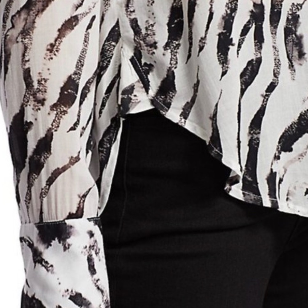 Bella Dahl Zebra Print Button Down Blouse - image 2